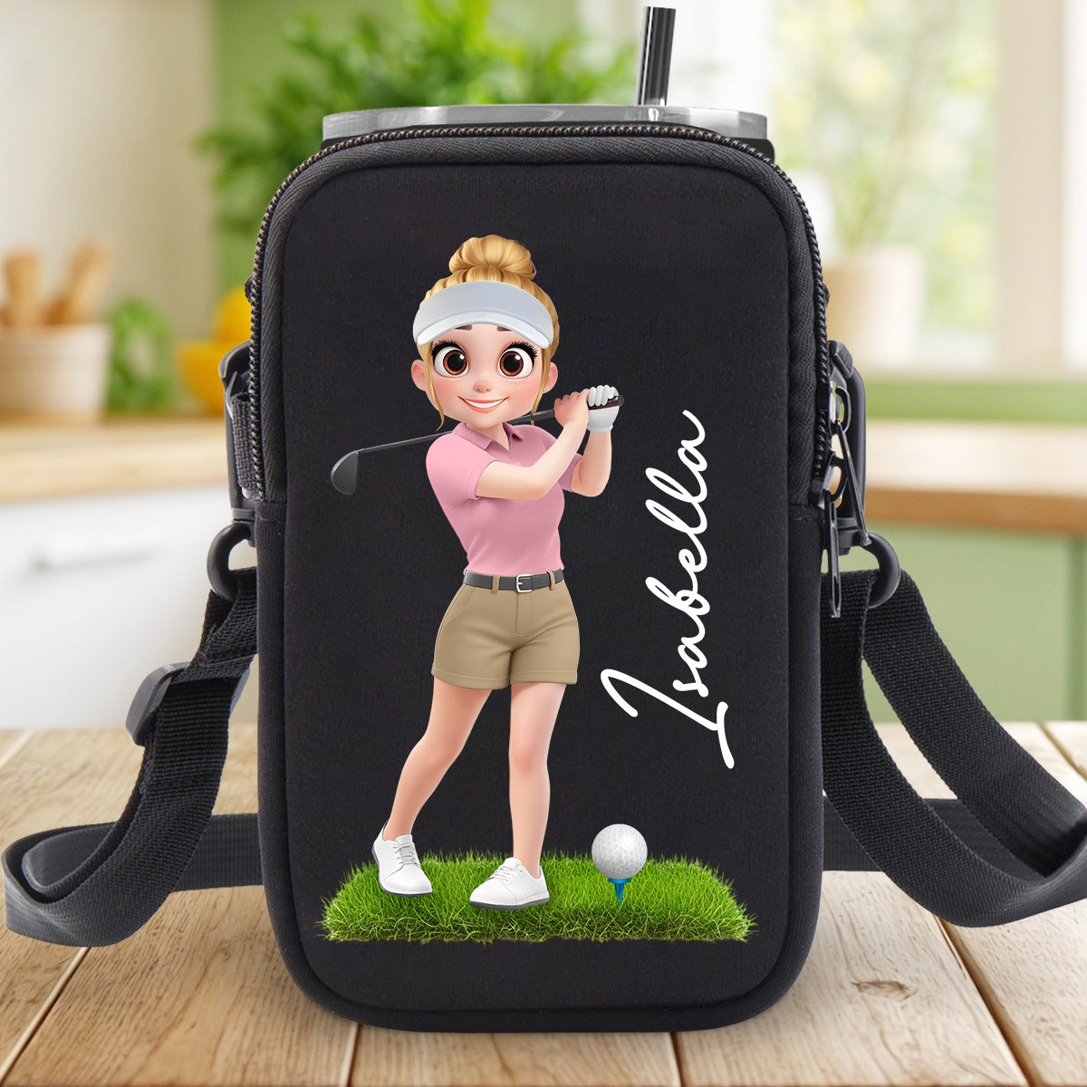Golf Lover - Personalized Custom Water Bottle Carrier Bag