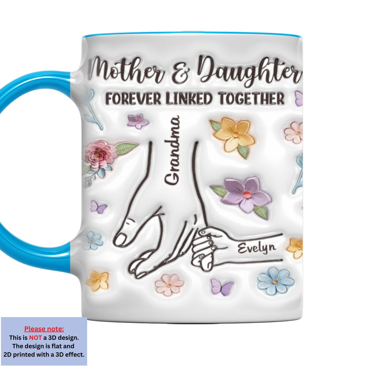 Hold My Hand - Personalized Custom 3D Inflated Effect Accent Mug