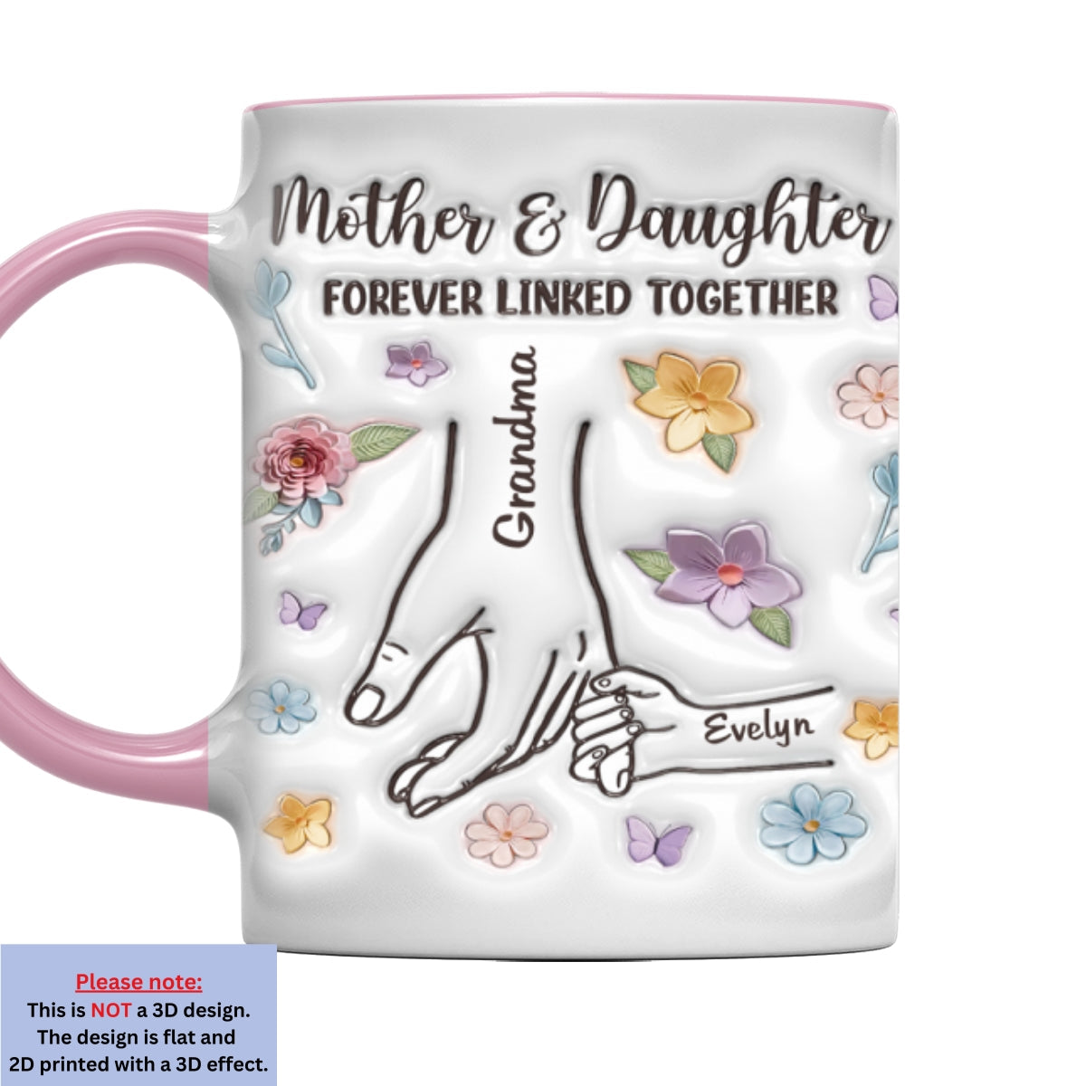 Hold My Hand - Personalized Custom 3D Inflated Effect Accent Mug