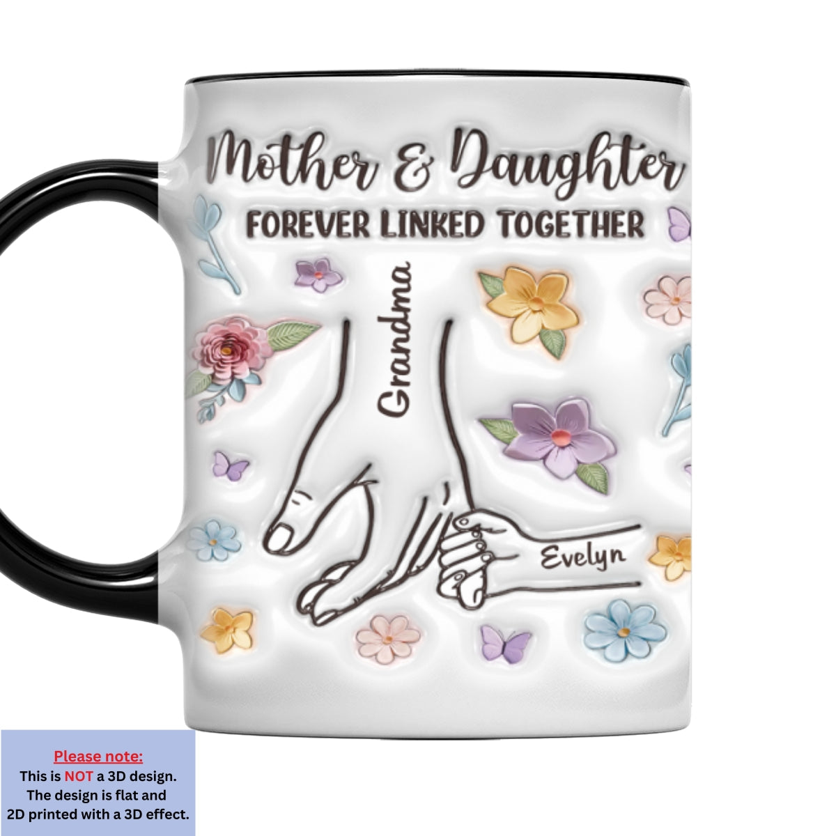 Hold My Hand - Personalized Custom 3D Inflated Effect Accent Mug