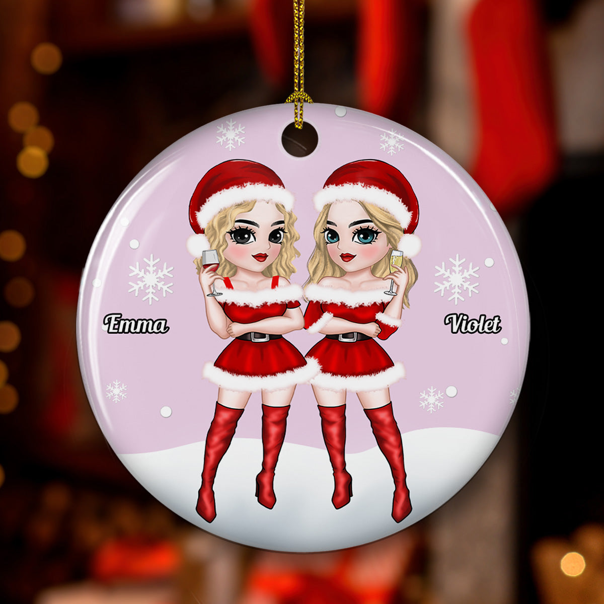 Punch Bitch - Personalized Custom 3D Inflated Effect Ceramic Ornament