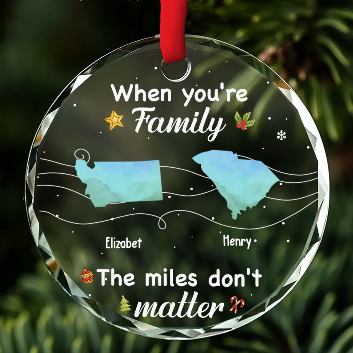 Siblings Forever - Personalized Custom Glass Ornament