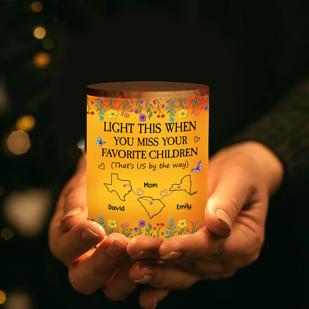 Light This When You Miss Your Favorite Child - Personalized Custom Glass Jar With LED Candle