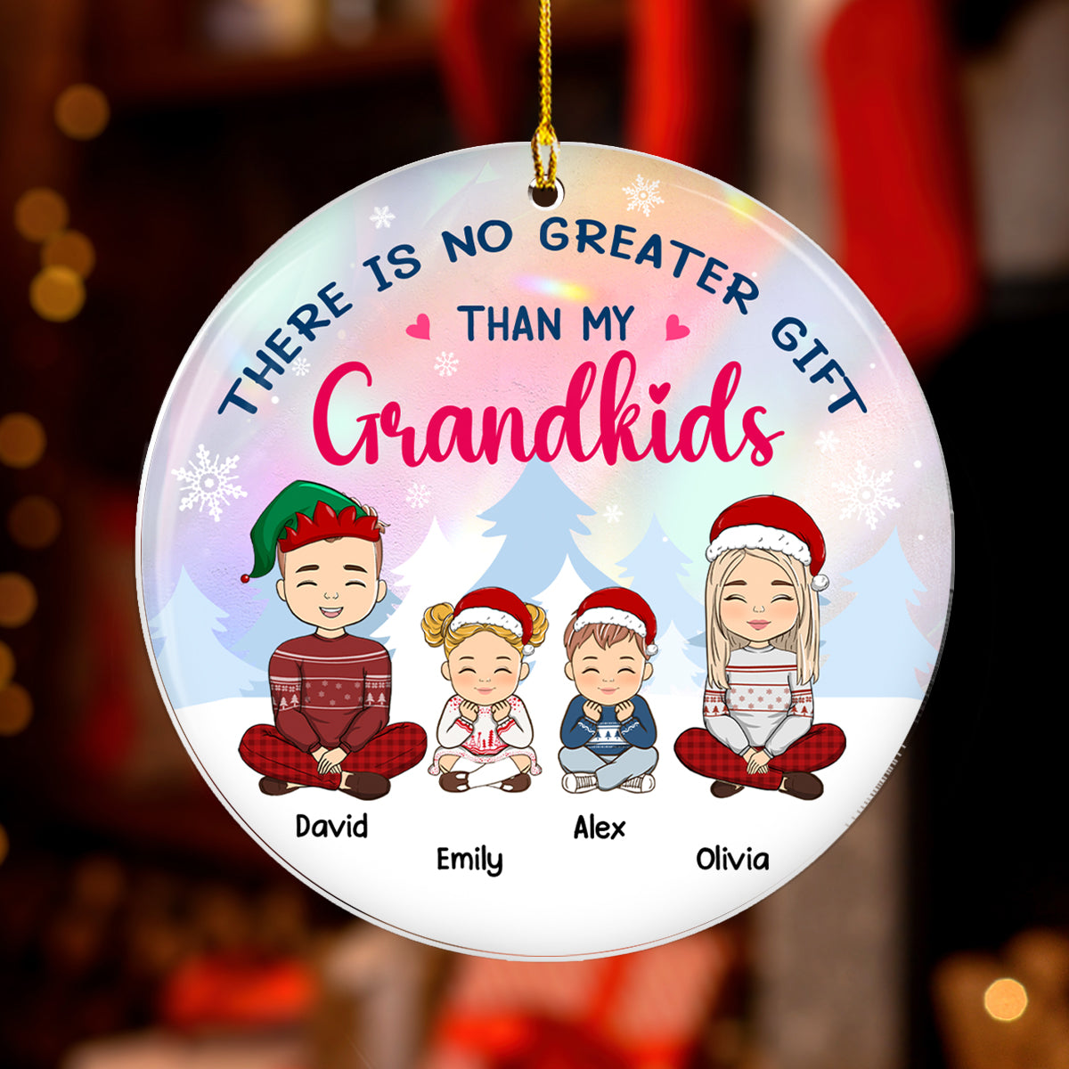There Is No Greater Gift Than My Grandkid - Personalized Custom Acrylic Ornament