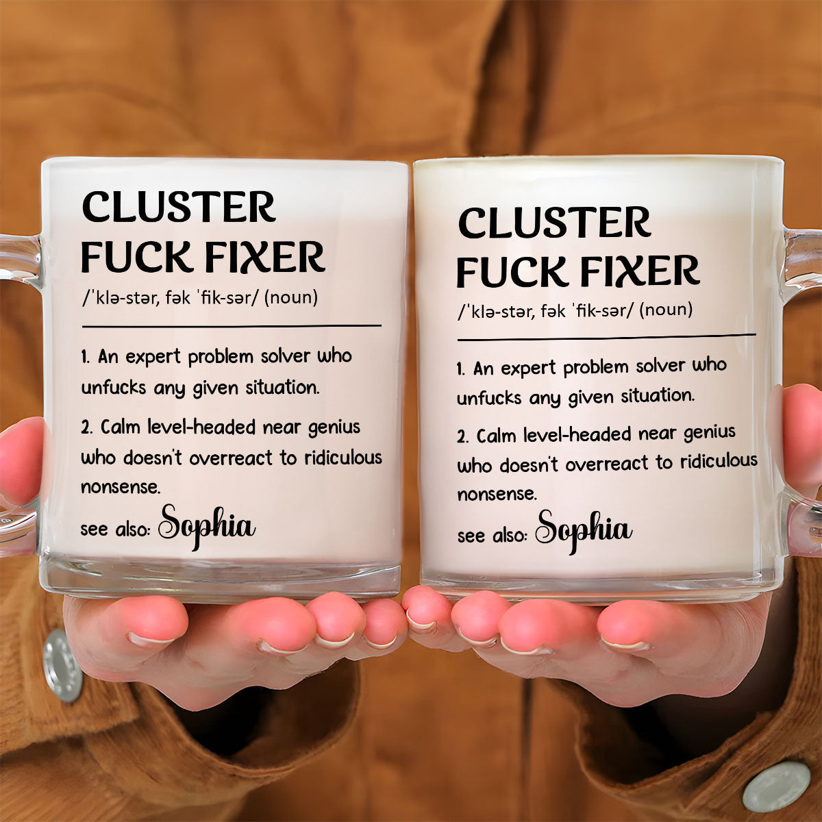 Cluster Fixer Problem Solver- Personalized Custom Glass Mug