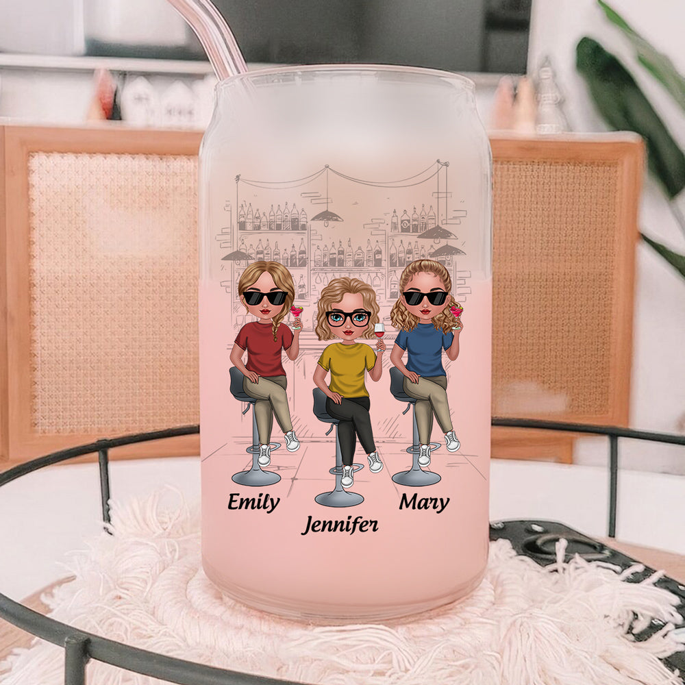 Bestie Check - Personalized Custom Glass Can