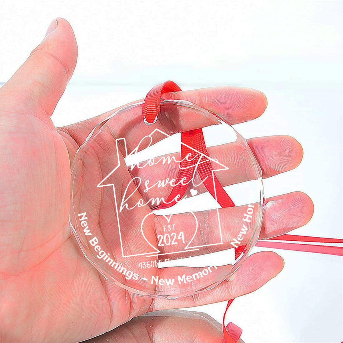 Home Sweet Home - Personalized Custom Glass Ornament