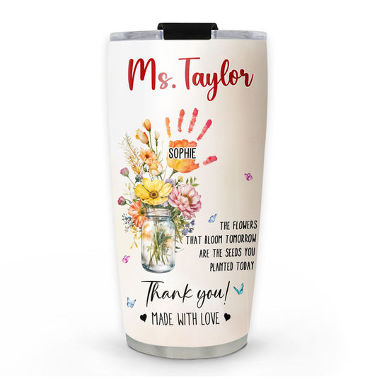 Thanks For Helping Me Grow - Personalized Custom Tumbler