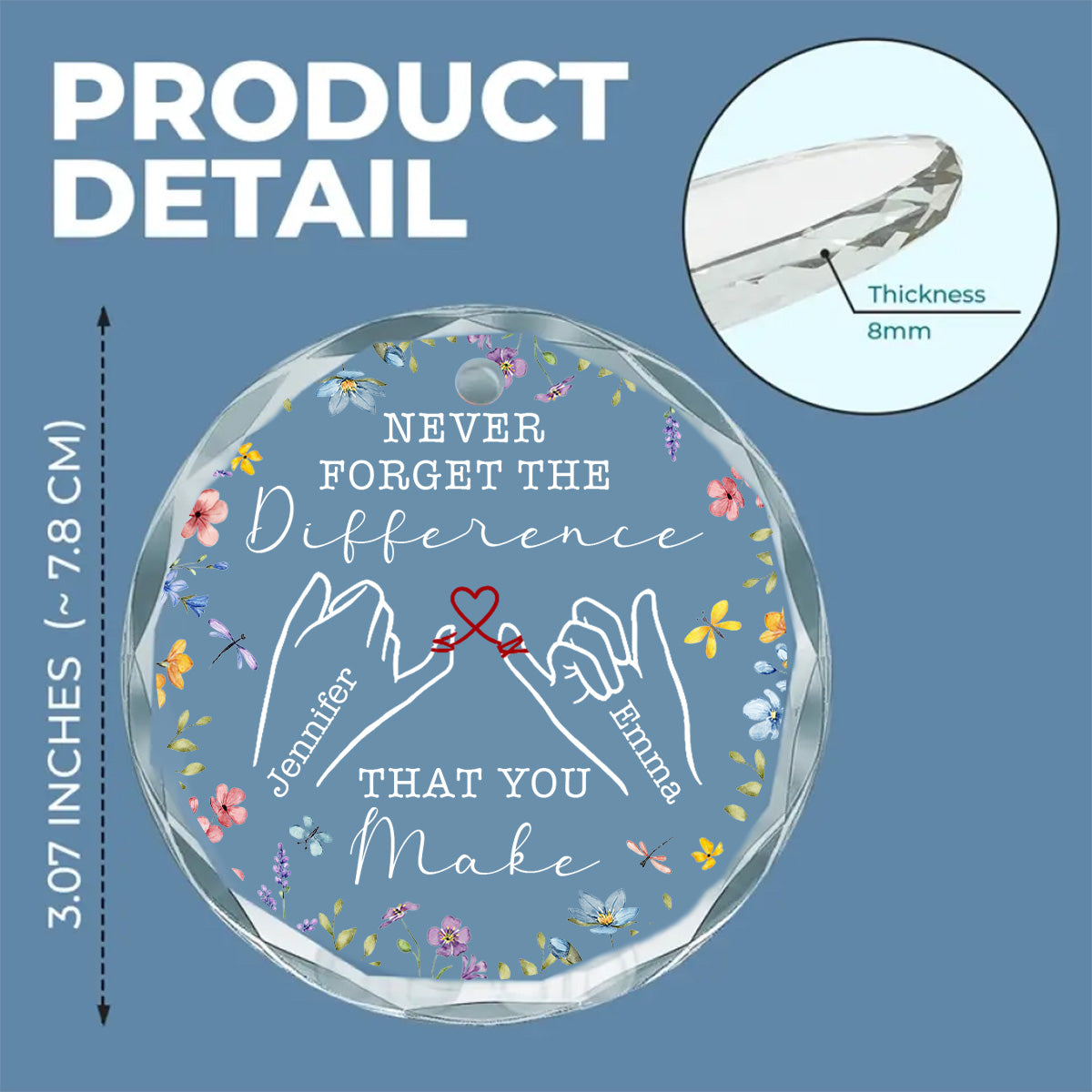 Never Forget Your Awesomeness - Personalized Custom Glass Ornament