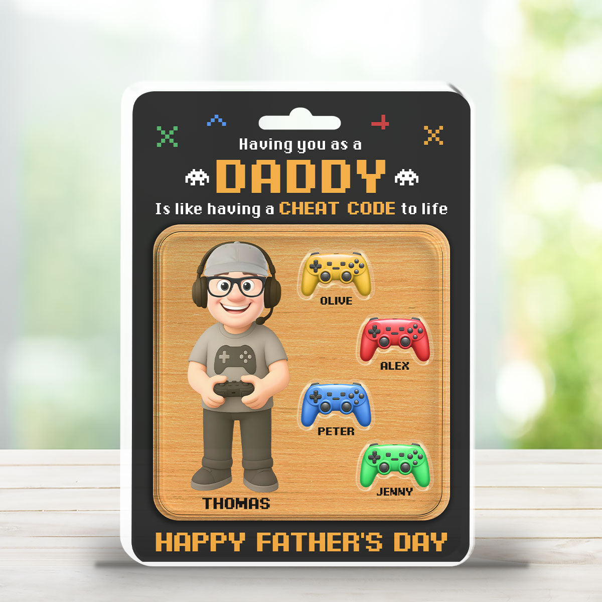 Having Dad Like Having A Cheat Code - Personalized Custom Acrylic Plaque