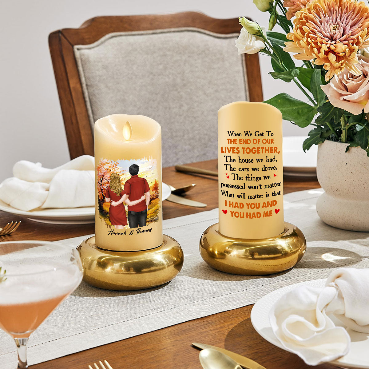 I Had You And You Had Me Version 2 - Personalized Custom LED Candle