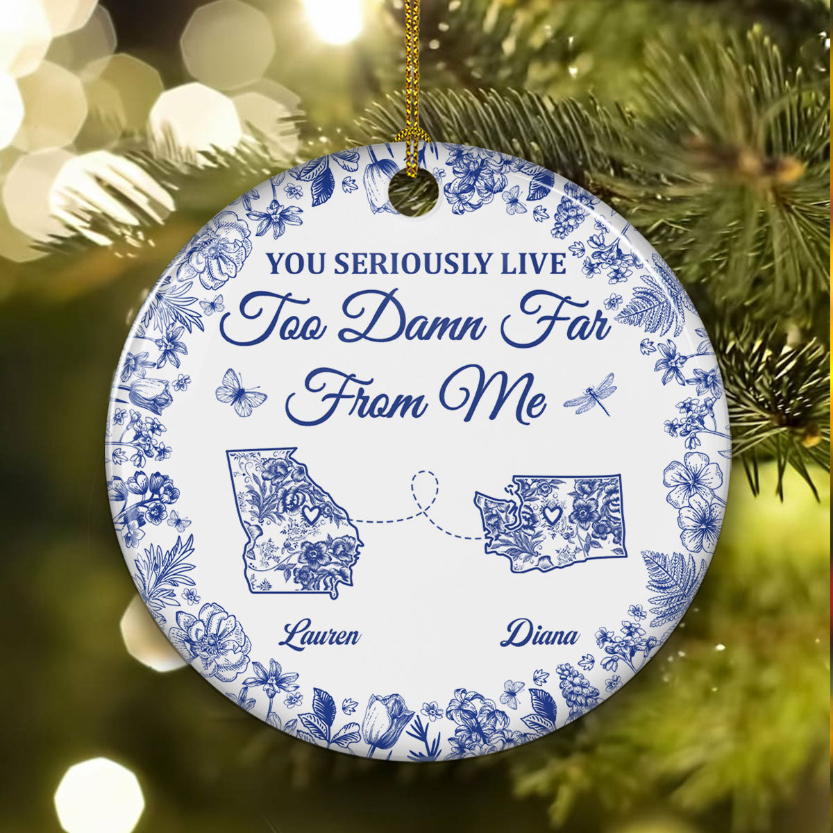 Feels Empty Without You Here - Personalized Custom Ceramic Ornament