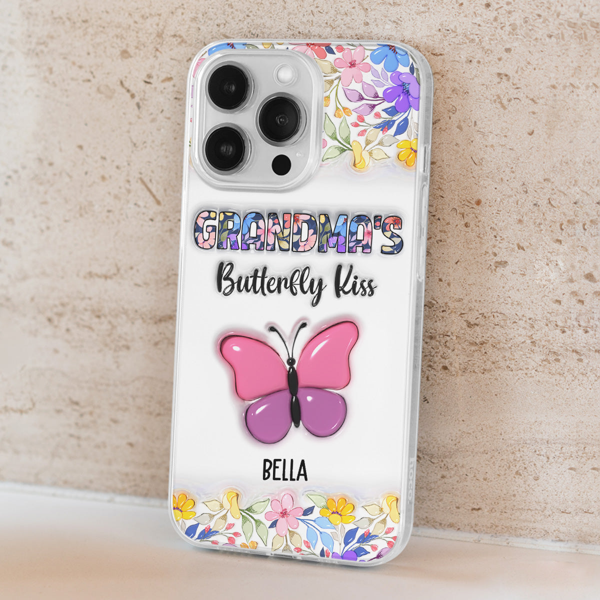 Butterfly Kisses - Personalized Custom 3D Inflated Effect Phone Case
