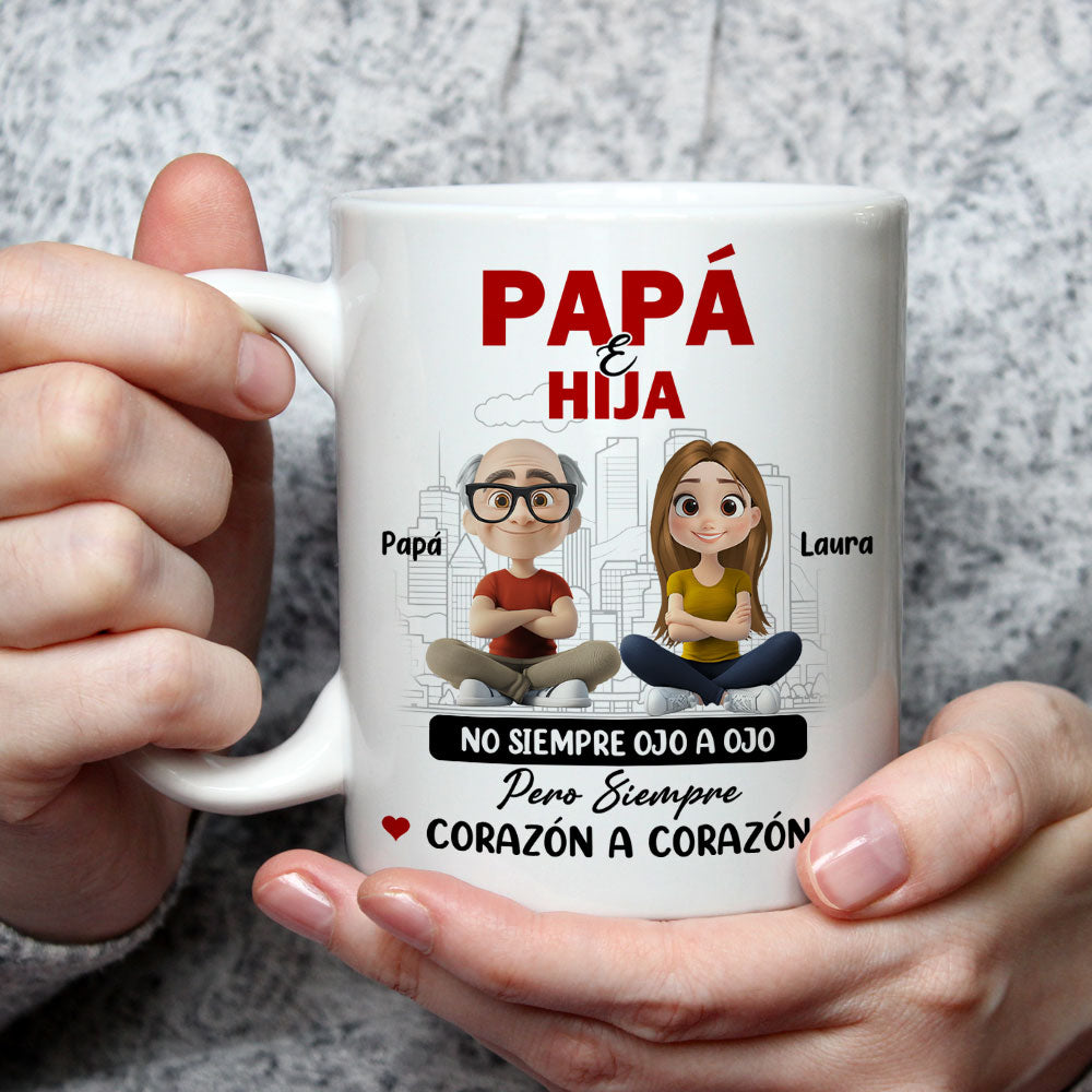Papá Y Hija Comparten Amor - Taza Personalizada de Café