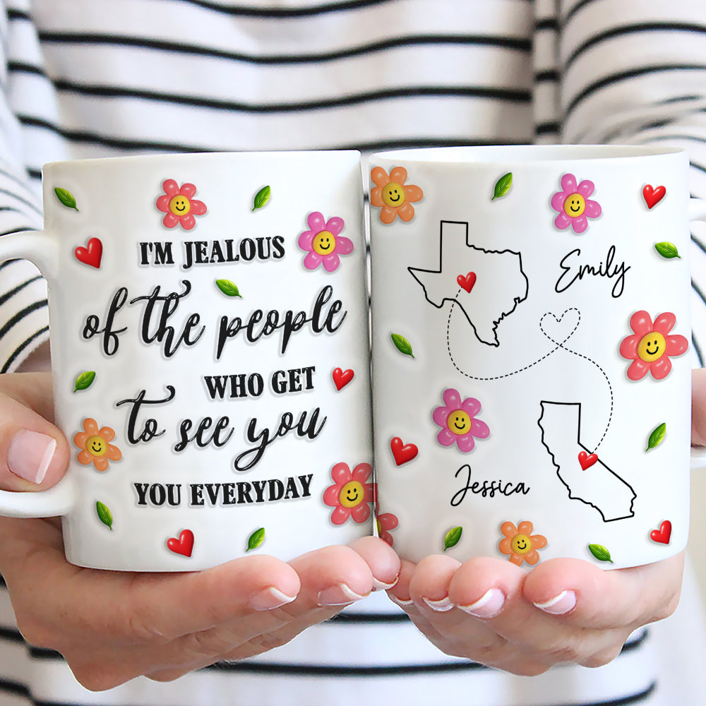 Wish I Saw You Daily - Personalized Custom 3D Inflated Effect Mug