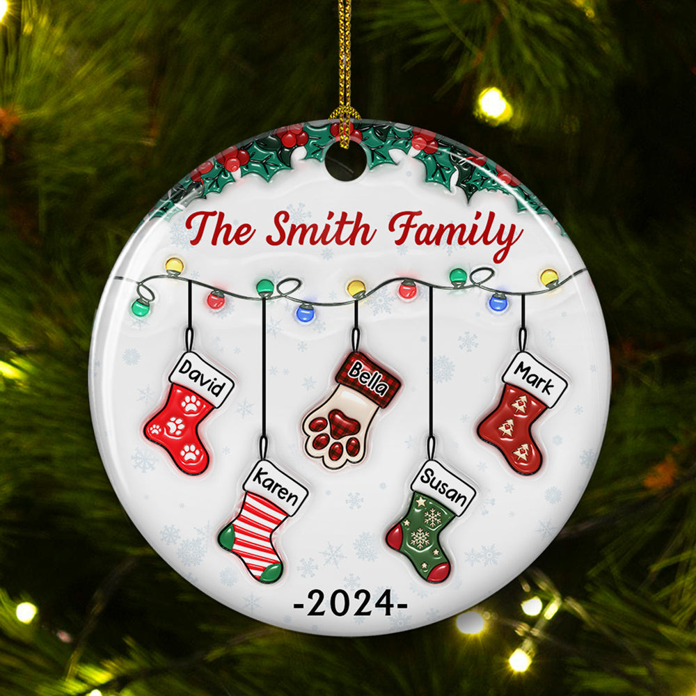 Christmas Together - Personalized Custom 3D Inflated Effect Ceramic Ornament