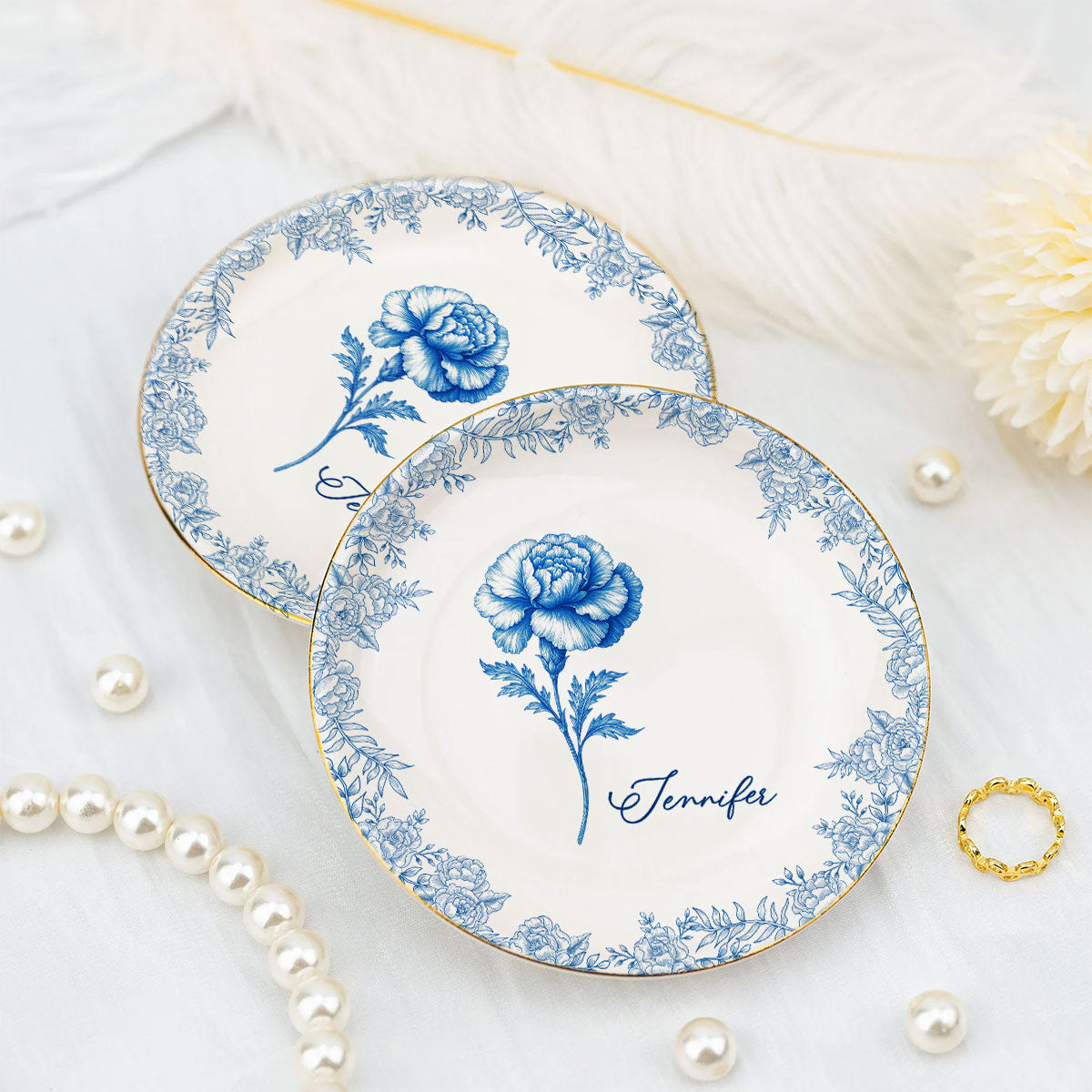 Friends Are Flowers That Never Fade Toile - Personalized Custom Jewelry Dish