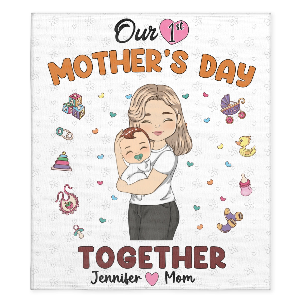 First Mother Day - Personalized Custom Fleece Blanket