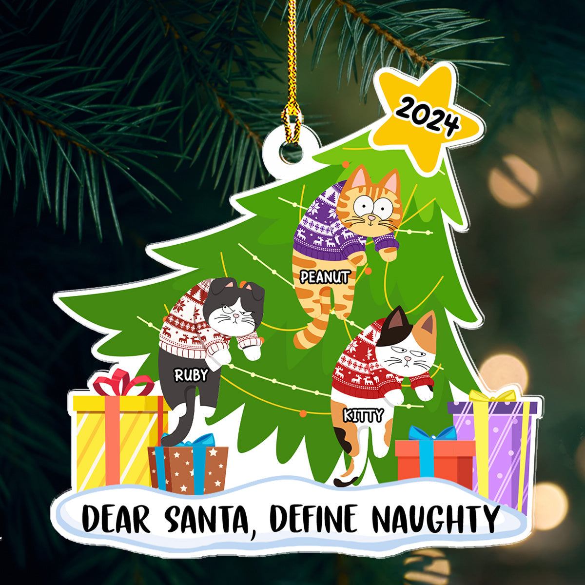 Dear Santa, Define Naughty - Personalized Custom Acrylic Ornament