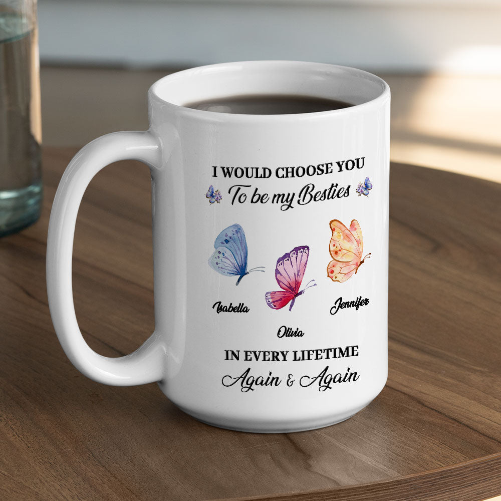 Besties For Life - Personalized Custom Coffee Mug