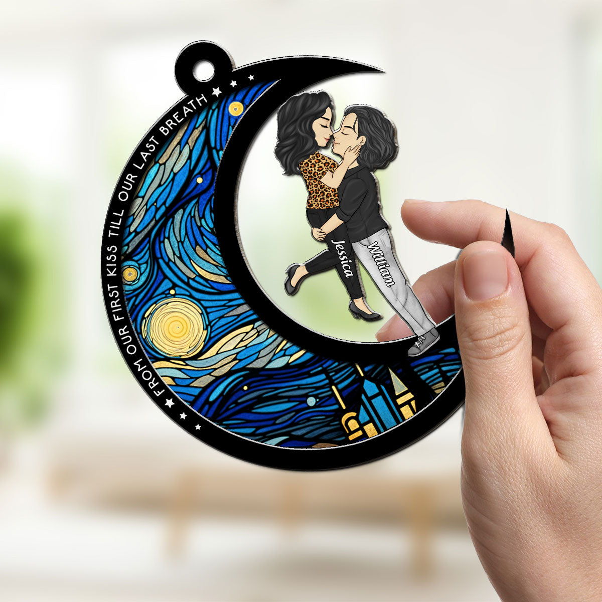 From Our First Kiss Till Our Last Breath Version 2 - Personalized Custom Suncatcher