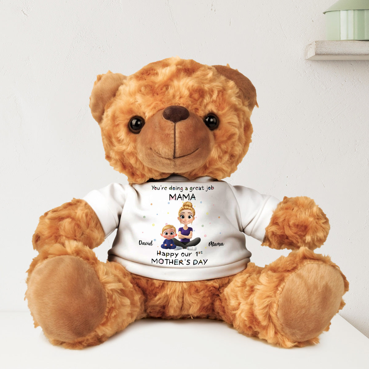 Mommy Doing A Great Job Happy Mother Day - Personalized Custom Cuddle Bear