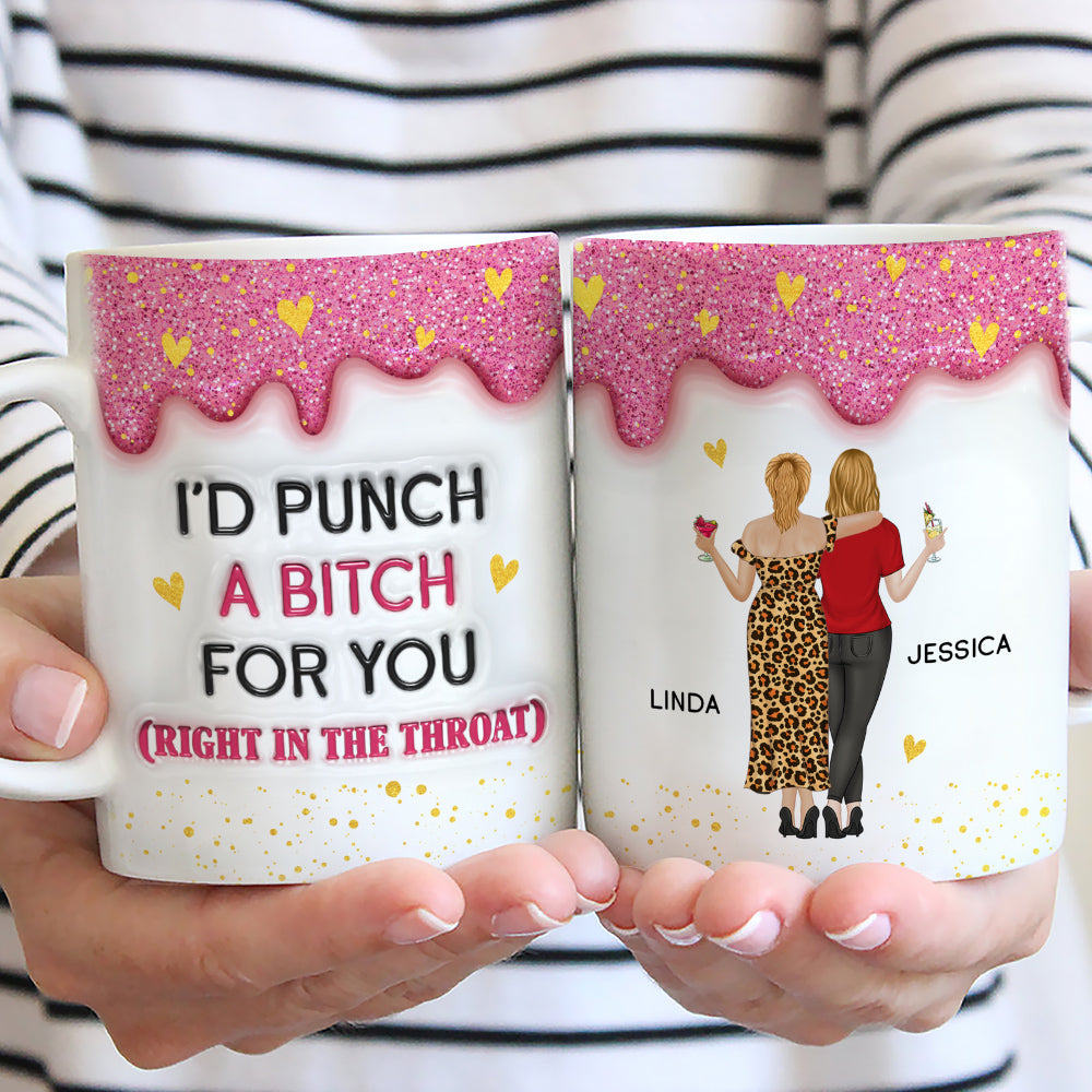 Twinkle Bestie Glitter - Personalized Custom 3D Inflated Effect Mug