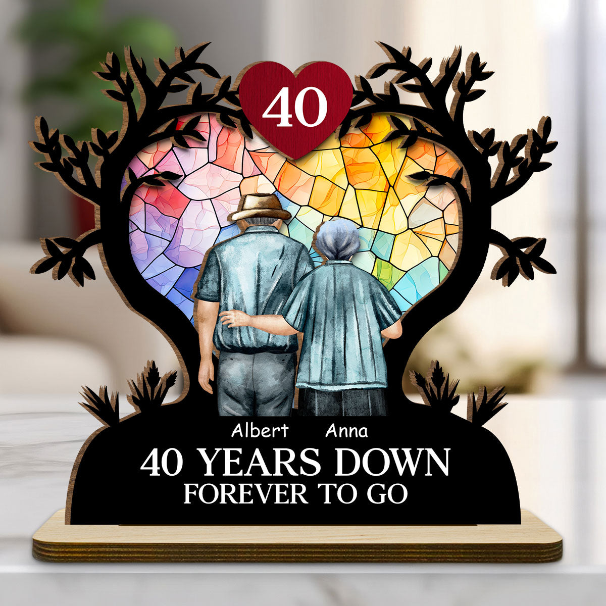 Endless Love - Personalized Custom 2-Layer Wood Plaque With Flat Base