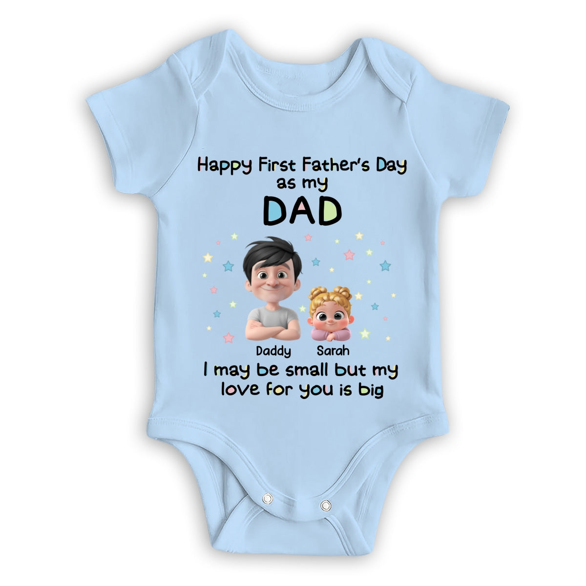 First Father Day With Baby - Personalized Custom Baby Onesie