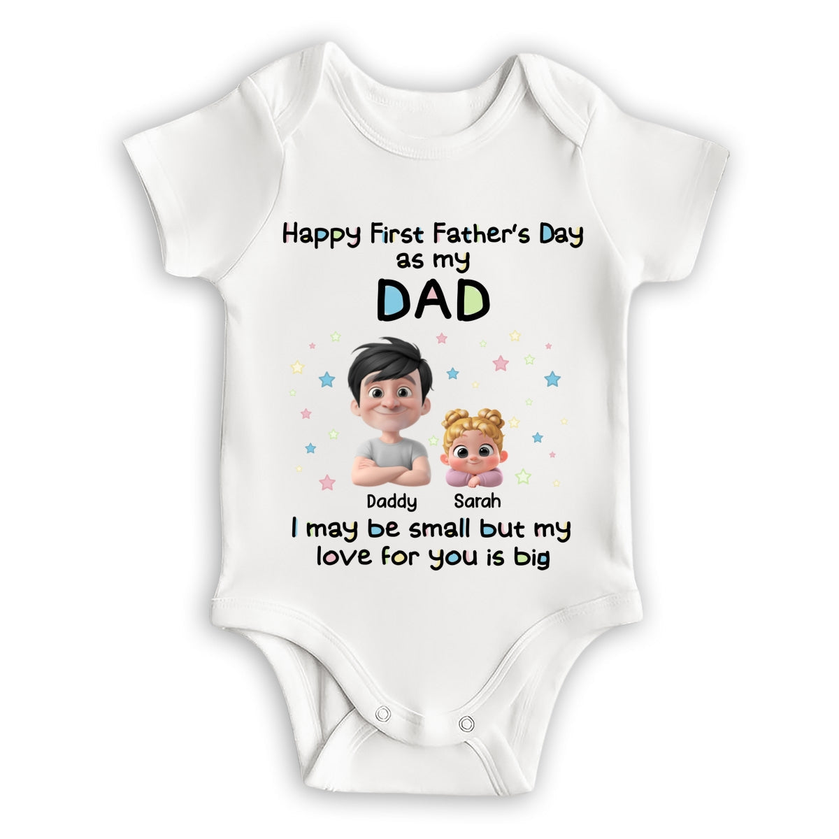 First Father Day With Baby - Personalized Custom Baby Onesie