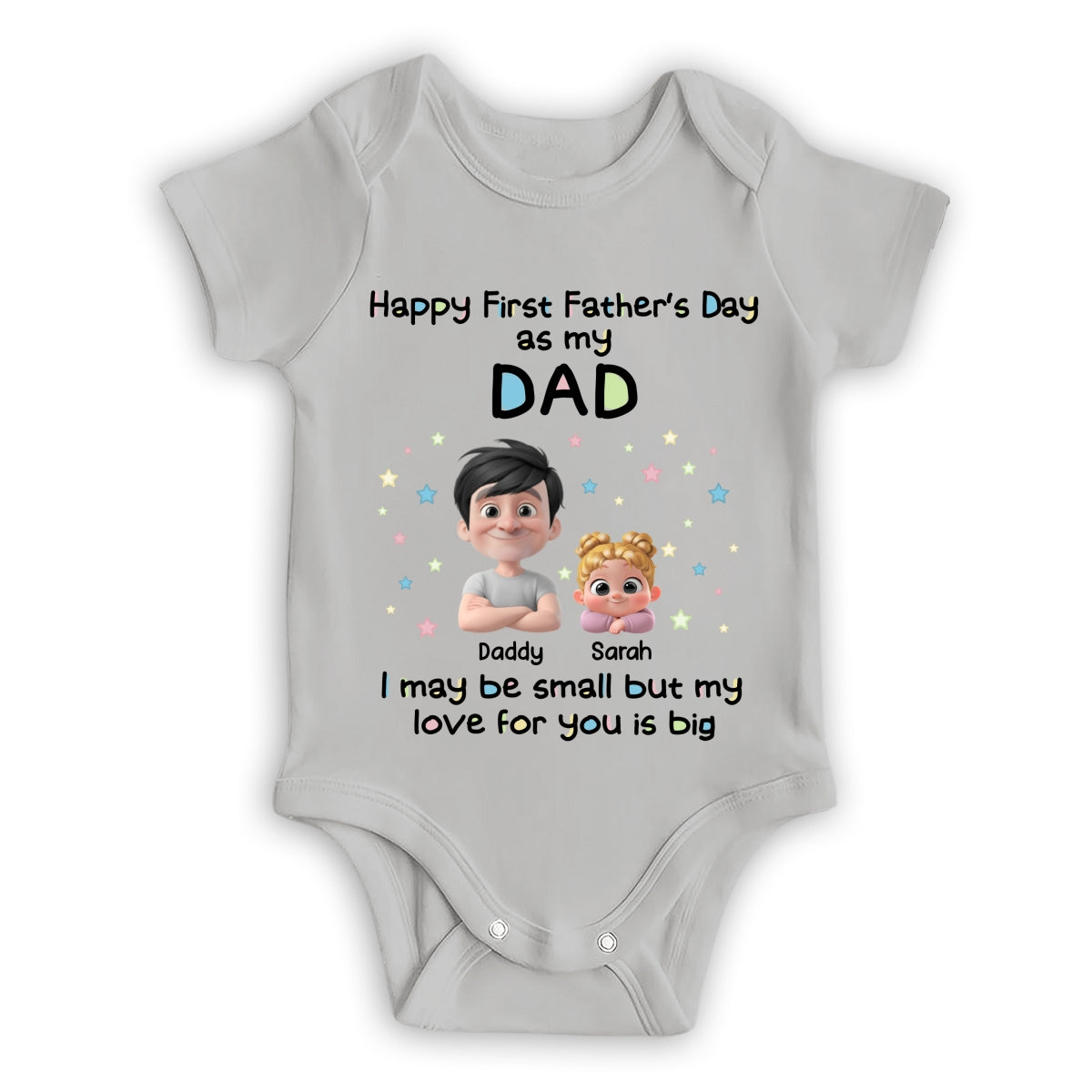 First Father Day With Baby - Personalized Custom Baby Onesie