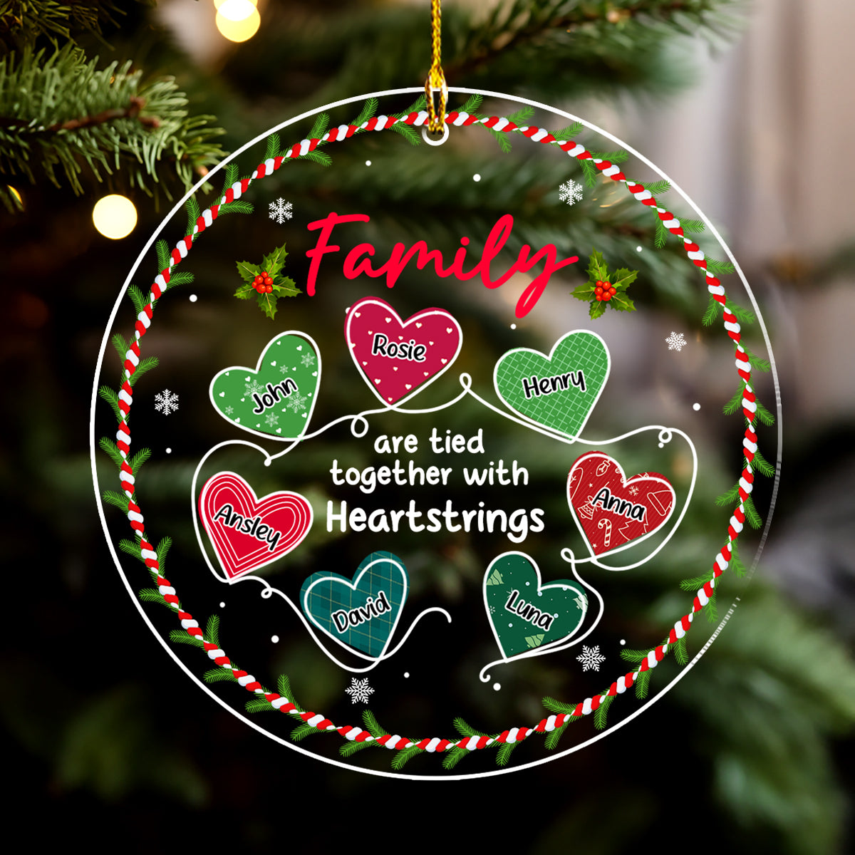 Together With Heartstrings - Personalized Custom Acrylic Ornament