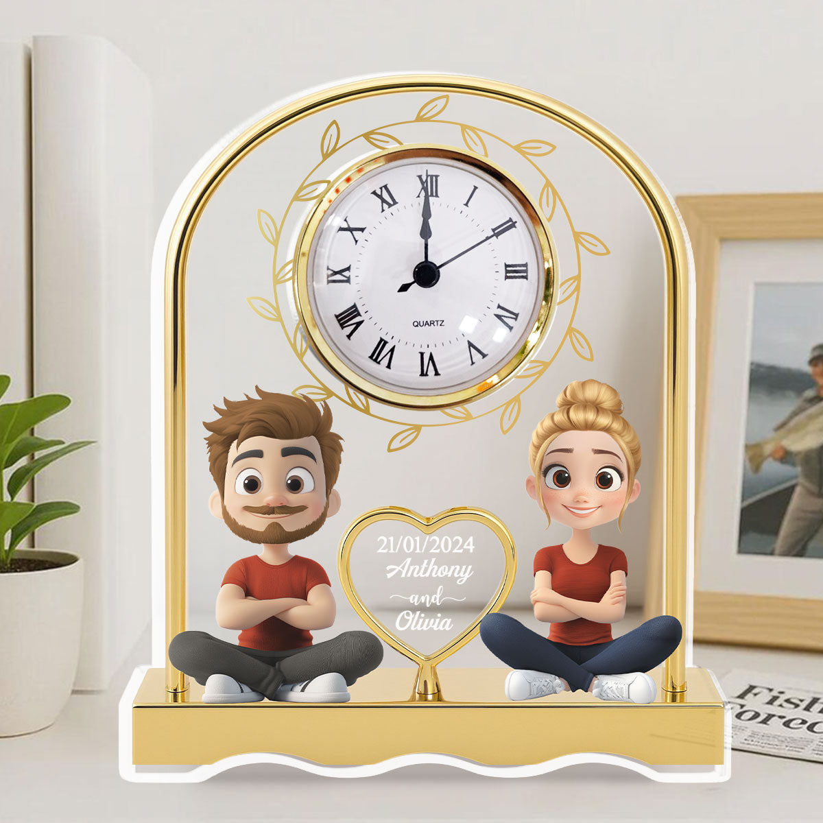 Together Forever - Personalized Custom Acrylic Desk Clock Plaque