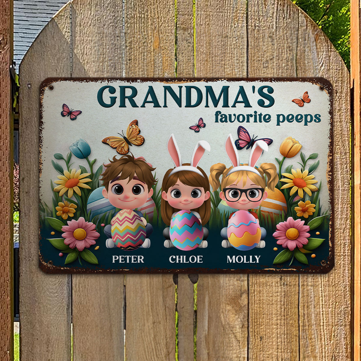 Cute Bunny - Personalized Custom 3D Inflated Effect Metal Sign