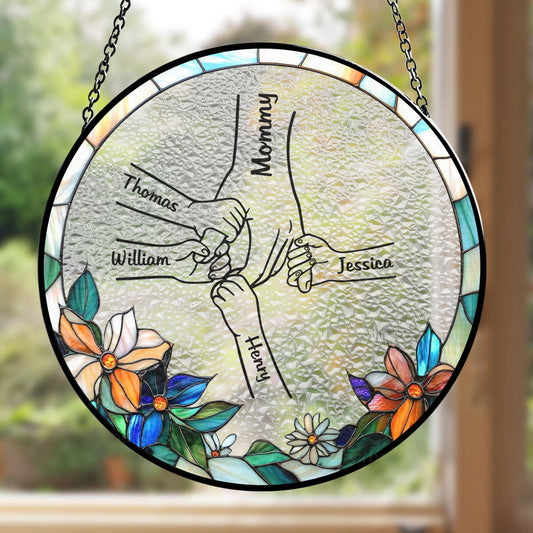Forever Holding Hands - Personalized Custom Window Hanging Suncatcher