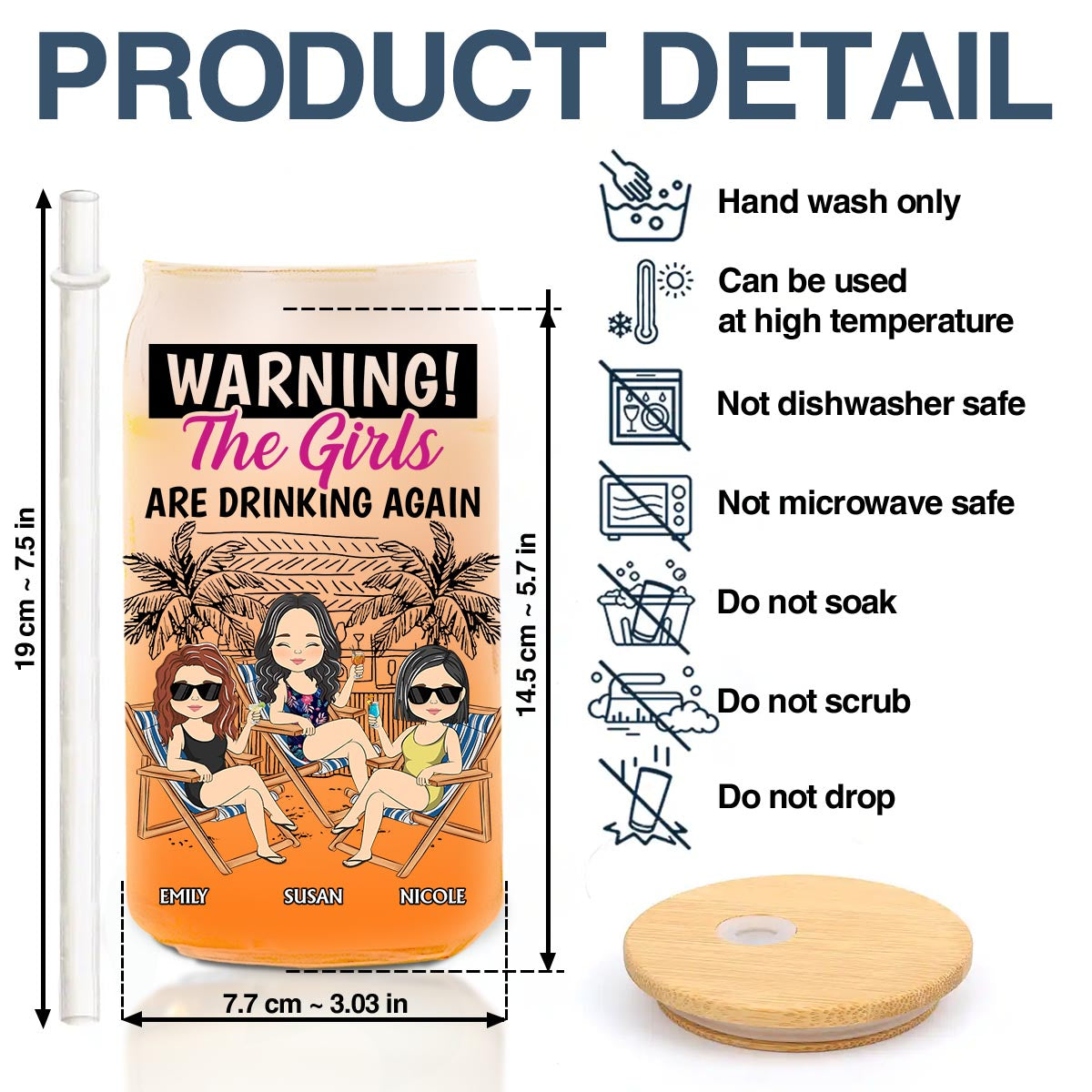 The Girls Are Drinking Again  - Personalized Custom Ombre Frosted Glass Can