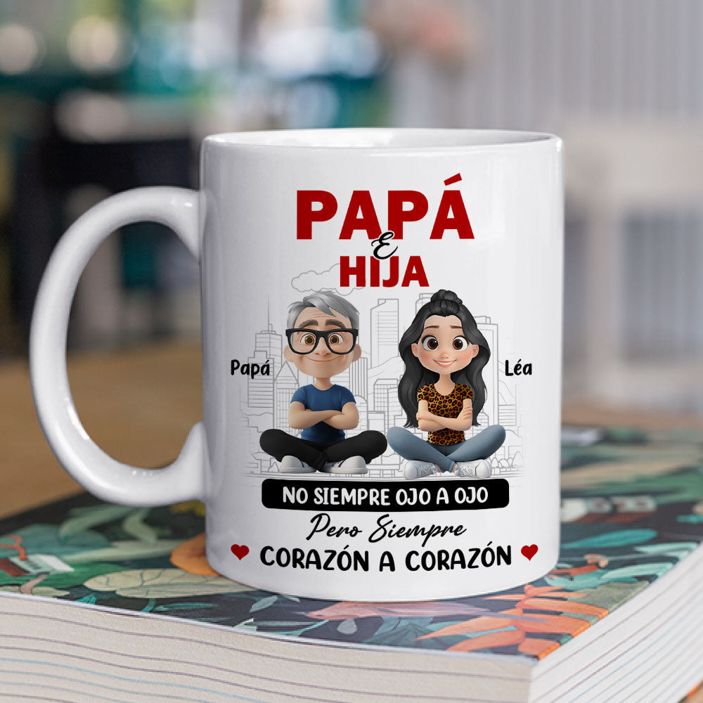 Papá Y Hija Comparten Amor - Taza Personalizada de Café
