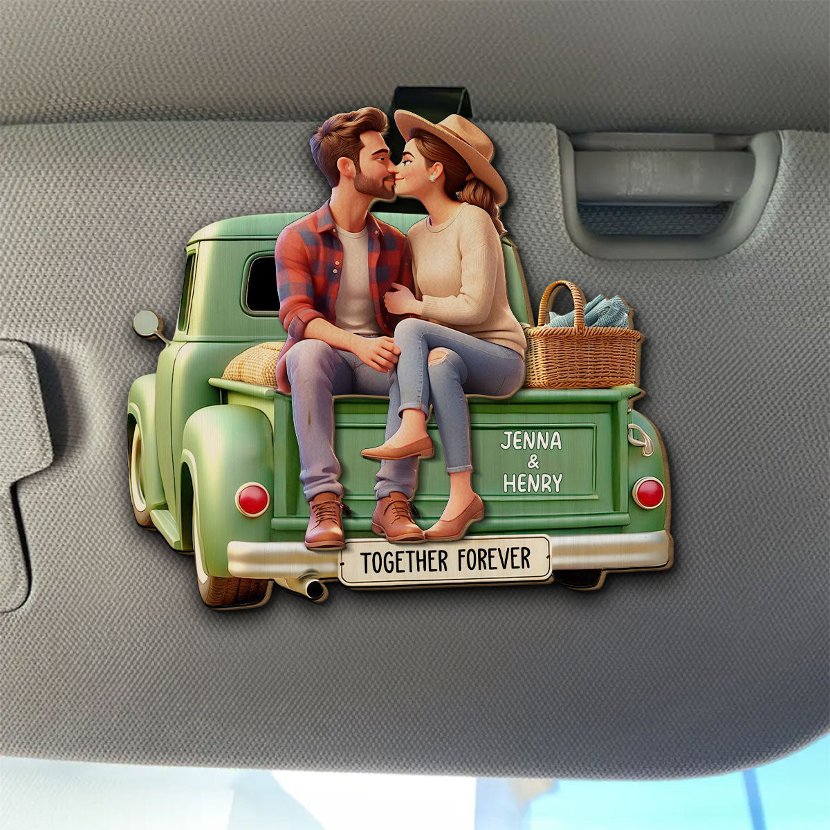 Rustic Romance - Personalized Custom Car Visor Clip