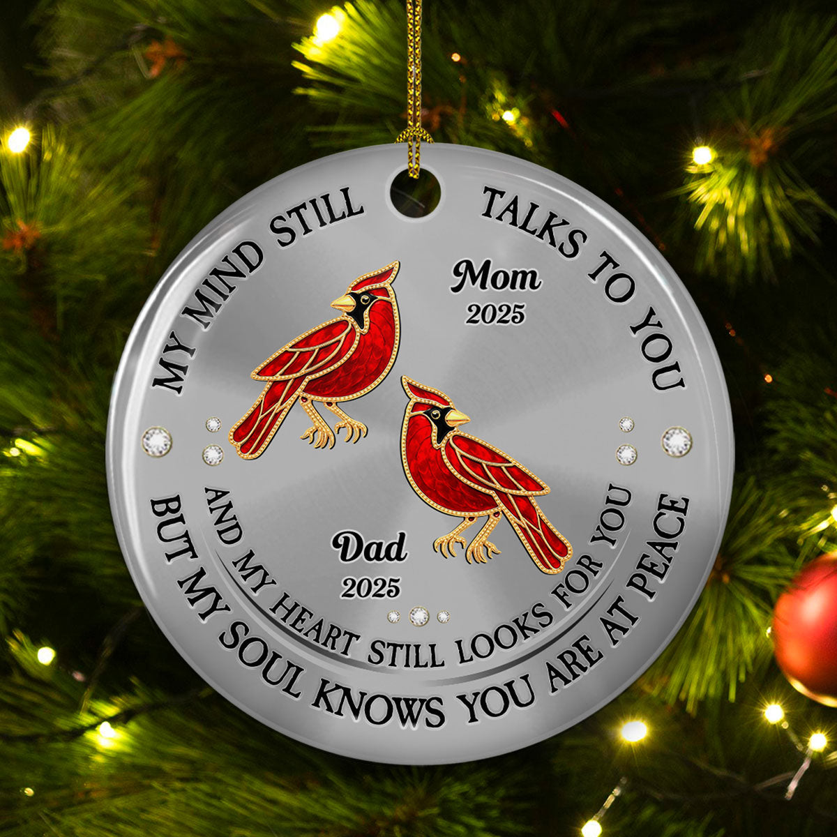 My Soul Knows You Are At Peace - Personalized Custom Ceramic Ornament