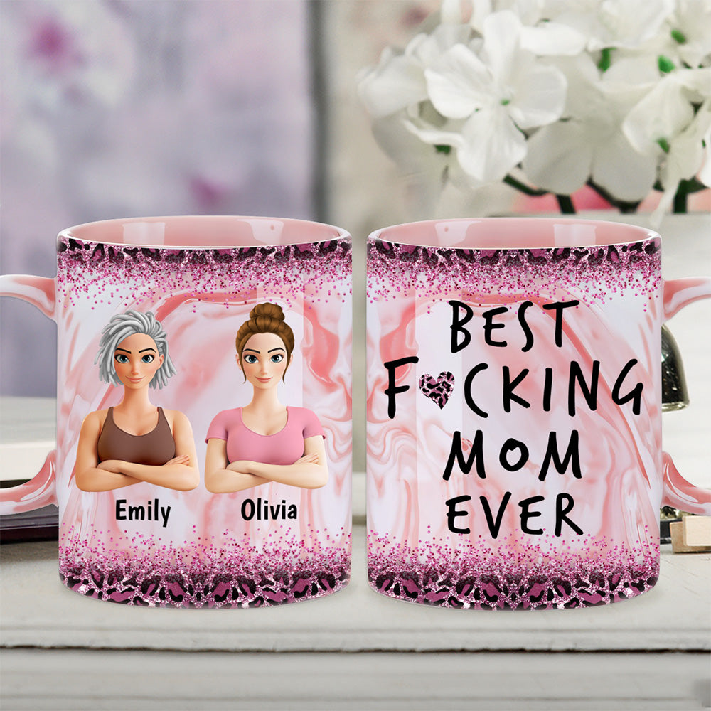 Best Mom Ever Version 2 - Personalized Custom Pink Marble Mug