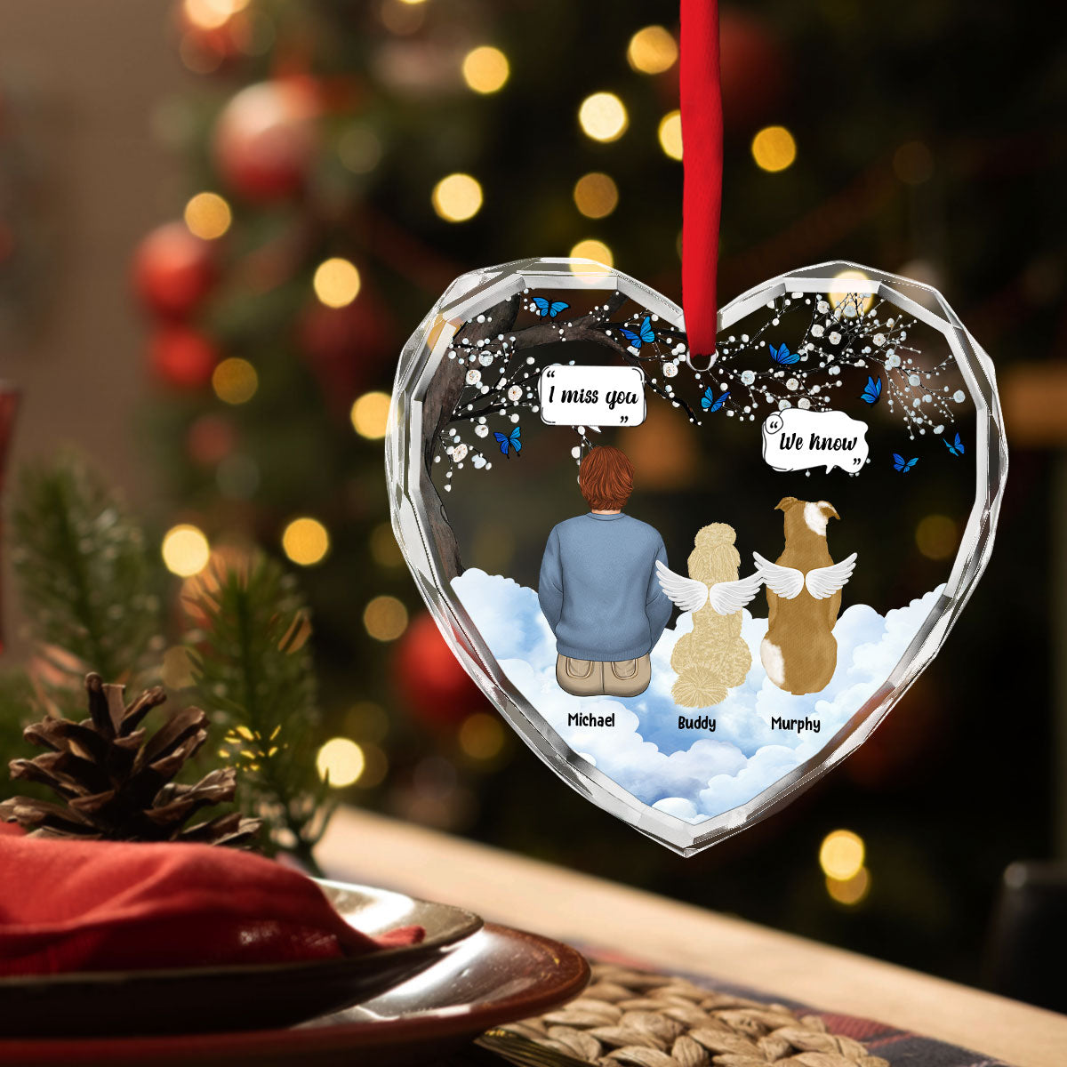 I Know You Miss Me - Personalized Custom Glass Ornament