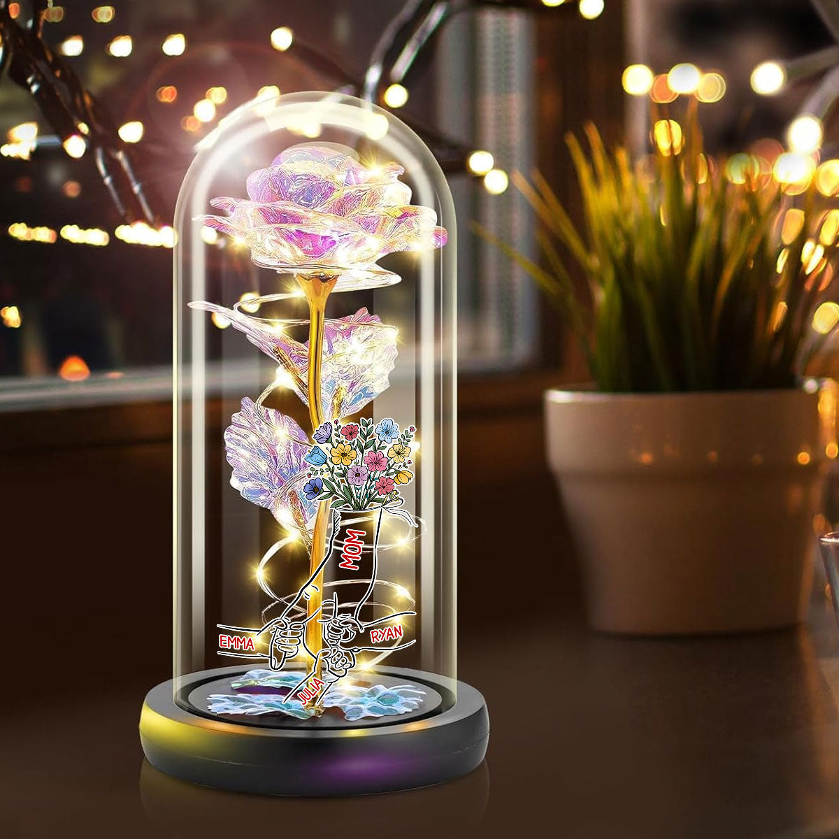 Hold My Hand - Personalized Custom Sparkly Rose