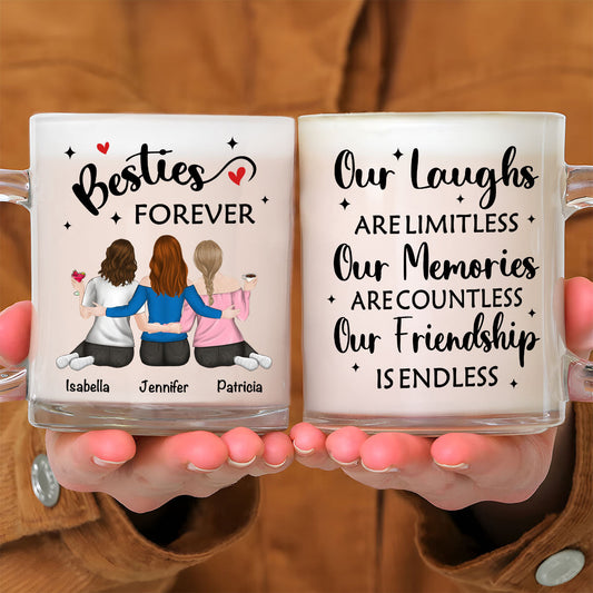 Our Friendship Is Endless - Personalized Custom Glass Mug