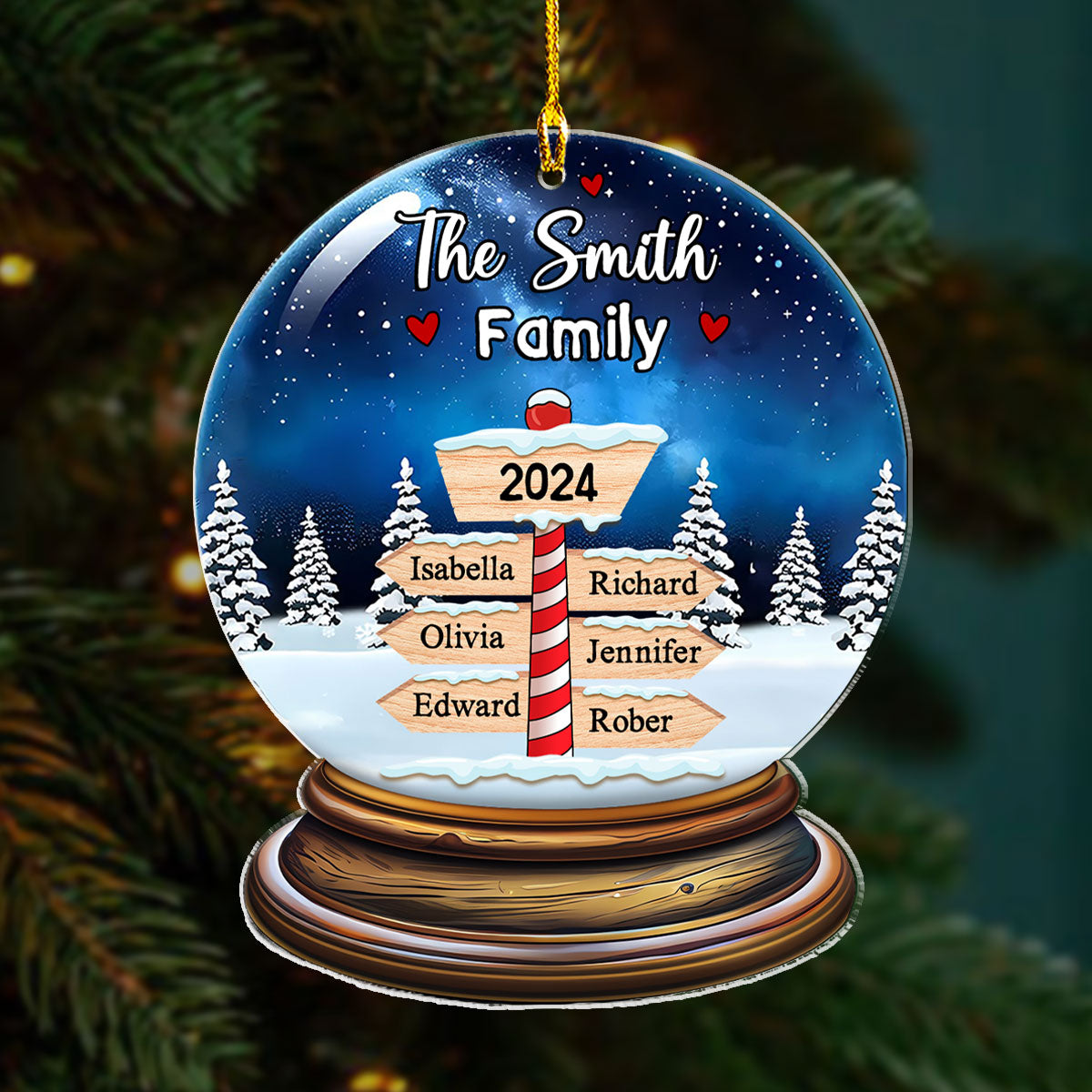 Snow Family - Personalized Custom Acrylic Ornament