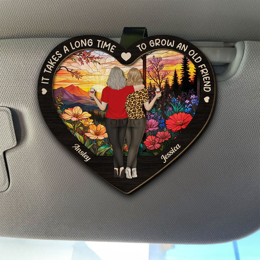 Bestie Old Friends Take Time To Grow - Personalized Custom Car Visor Clip