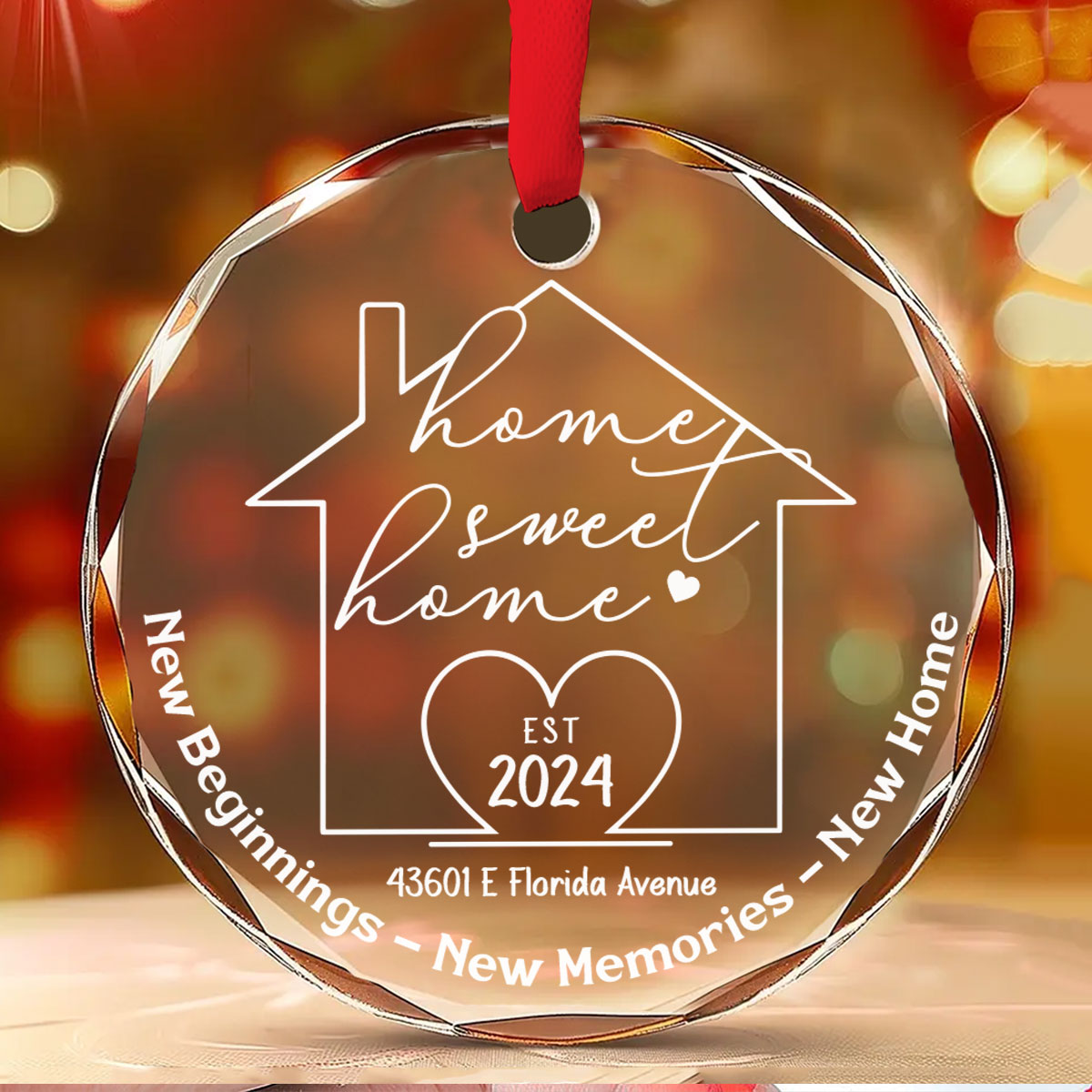 Home Sweet Home - Personalized Custom Glass Ornament