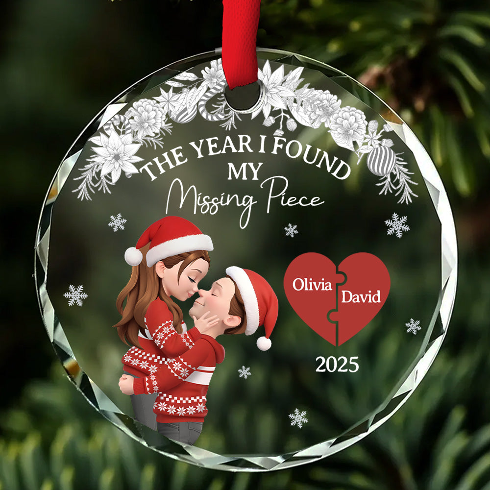 The Year We Found Together - Personalized Custom Glass Ornament