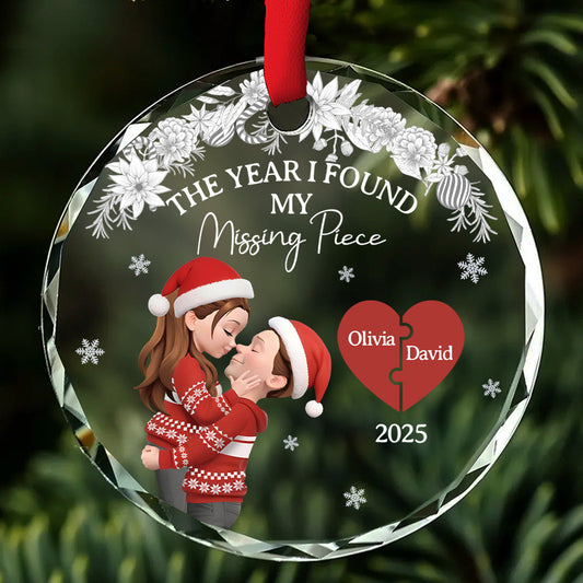 The Year We Found Together - Personalized Custom Glass Ornament