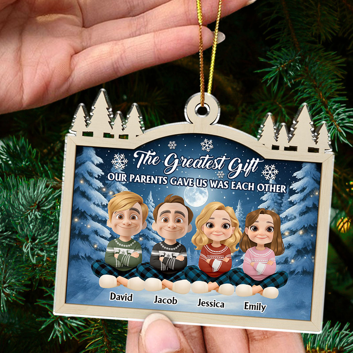 The Greatest Gift Gave Us - Personalized Custom Acrylic Ornament