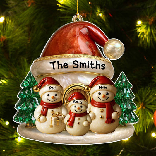 Family Christmas Brings Lasting Joy - Personalized Custom 3D Inflated Effect Acrylic Ornament